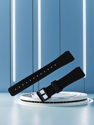 Substitute Casio Electronic Watch F-84/F-91W/F-94/F-105 Resin Rubber Watch Strap Raised Mouth 18mm