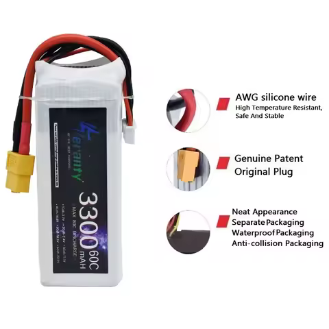 14.8V RC LiPo Battery 4S 1500mAh 2200mAh 3000mAh -10400mAh For Car RC Drone Racing Spare Parts