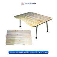 Meja Belajar Lipat / Meja Kursi lipat Portable / Meja Laptop Serbaguna Motif Karakter Kayu Alami Dor