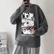 【Plus Size M-8XL】Korean version Cotton Men Long Sleeves T-Shirt Teenage Cartoon Print Oversized T-Sh