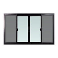 หน้าต่างอะลูมิเนียมบานเลื่อน FRAMEX รุ่น 4 บาน + มุ้ง F