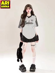Arianna【Free Custom Name & Number】Oversized American Style Shoulder Patch Short Sleeved T-shirt Wome