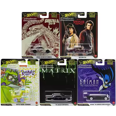 Original Hot Wheels Premium Car Pop Culture Toys Boys 1/64 Diecast Reptar Wagon Nissan Skyline GTR B