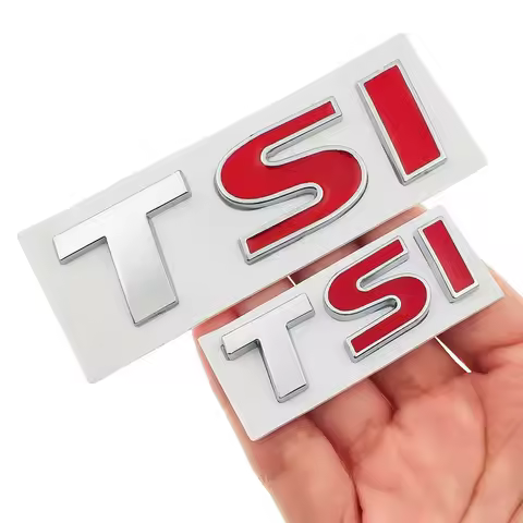 3D Metal Red TSI Logo Emblem Car Styling Badge Sticker Decal for VW Volkswagen Tiguan Polo Golf 4 5 