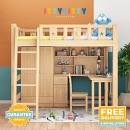 (Free Installation) Children's Bunk Bed Series/bed frame/staircase/wardrobe/ladder/double decker bed