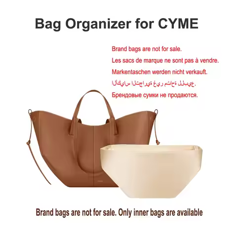 Satin Bag Organizer Insert For Polene Cyme Tote Soft Lightweight Handbag Liner Shaper Inner Partitio