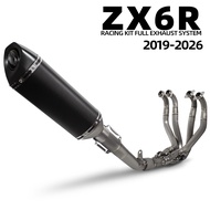 【Full Carbon】Akrapovic  racing Motorcycle Exhaust pipe Steel kit full exhaust system For Kawasaki ZX