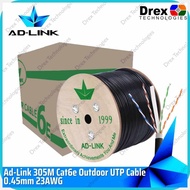 305M]Jg'Ad-Link~d?Cat6?n~Outdoor?v~UTP?U~Cable?R~0.45mm?U~23AWG?d~CCA Ethernet Lan Cable- Black