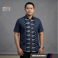 Angela Batik | Kemeja Pria Lengan Panjang Motif Toraja TR33 | Batik Toraja Pria SE33