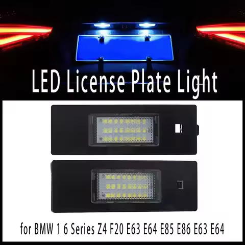 2pcs White Canbus for BMW 1 6 Series Z4 F20 E63 E64 E85 E86 E63 E64 LED License Number Plate Lamps N