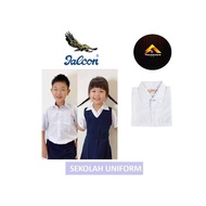 Falcon Primary/Secondary School Uniform Unisex White Shirt(Tisu)🔥Ready Stock🔥Baju Sekolah Rendah/Men