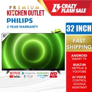 【24H Ship Out】Philips 32 Inch HD Android Smart TV 32PHT6916 | Netflix &amp; Youtube | AI Voice Control | Dolby Digital Plus | Smart TV Philips Android TV 32"