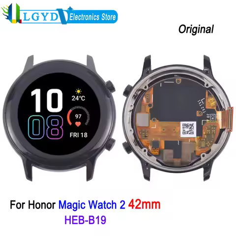 1.2'' AMOLED Screen with Frame For Honor Magic Watch 2 42mm, HEB-B19 Watch Display Touch Screen Repa