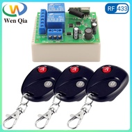 WenQia Wireless DC 24V 30V 12V 6V Remote Controller 2CH Relay Receiver with Transmitter for Garage/Door/Gate/Motor/Light