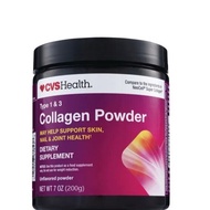 CVS Health Type 1 Collagen Powder & 3 Collagen Powder 200g supports skin Health, Pieceg, American jo