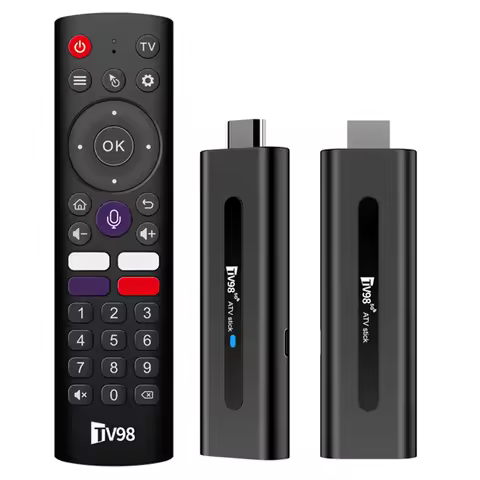 TV98 ATV H313 Mini TV Stick 8K 2.4G 5G WiFi Quad Core BT5.0 Android TV Stick 14.0 Set Top Box for Ne