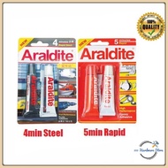 ARALDITE EPOXY ADHESIVES- RAPID STEEL 4 MIN / RAPID 5 MIN / [ 2 x15ML ]
