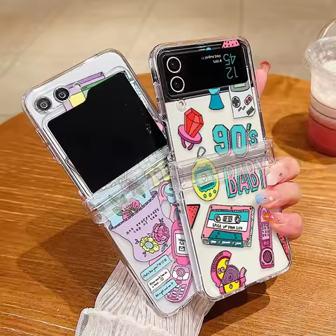 Creative Case For Samsung Galaxy Z Flip 7 5 4 6 3 5G Fashion Personalized Hard Folding Case For Gala