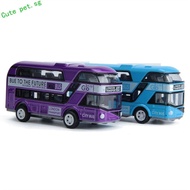 FUZOU Diecast Cars Toy Toddlers Child 1:43 City Tourist Car Doors Open Close FLashing With Music Educational Toys Toy Vehicles Double Decker Bus