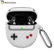 Silicone Headphone Box Case with Metal Hook Soft Earphone Sleeve Cartoon Game Console Waterproof Fall-protection for Bose QuietComfort Earbuds II