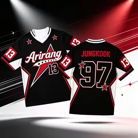 2026 Arirang Jungkook 3D Printed Jersey Men Summer Sports Outdoors T-shirt Breathable Quick Drying S