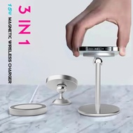 15W Magnetic Charger Qi 3 in 1 mag Car Charger For iPhone 13 12 Pro Max Samsung Huawei Xiaomi