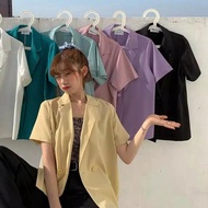 Women 's Korean Version Of The Loose Solid Color Short Sleeve Blazer