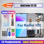 Techparts Original LCD Untuk Redmi 12C LCD + Bahagian skrin + Set pemutar skru percuma + Gam