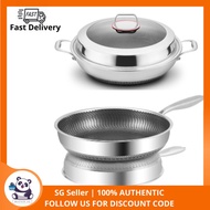 2022 Premium Stainless Steel Wok, Non-Stick Double Honeycomb Wok, Non-Stick Hand And Scratch-Resistant Coo