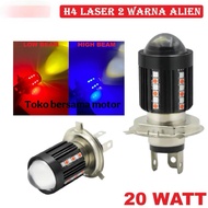 H4 LASER 30 LED MOTORCYCLE MAIN LED LIGHT ALIEN MODEL H4 LED LASER 2 COLORS HI / LOO 20 WATT | H4 LE
