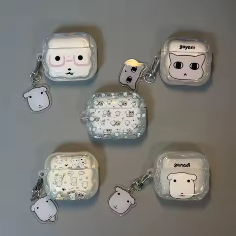 Kawaii G-Ganadi Dog Ins Korean Cartoon Cute Earphones Case For AirPods 1 3 4 Pro Pro2 Creative Trans