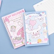 Anime Kawaii Sanrio Kuromi Cinnamoroll Notebook Kawaii My Melody Kuromi A5 Coil Book Workbook Cartoo