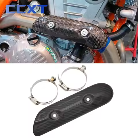 Motorcycle Carbon Fiber Exhaust Heat Shield Protector For GASGAS EC250F EC350F 2023 For KTM EXCF250 