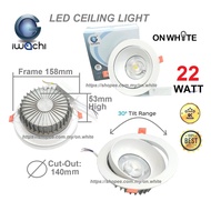 IWACHI LED 22WATT CEILING LIGHT 6" ADJUSTABLE ANGLE SPORT TYPE REPLACE>AR111/EYE BALL/DOWN LIGHT/ HA