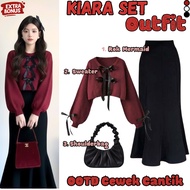 Kiara Christmas Girl Outfit Set (Mermaid Skirt + Sweater + Bag) Elegant Women's Church Oneset N11