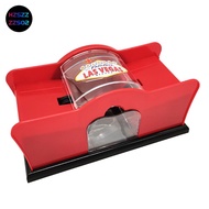 Manual Card Shuffler Poker Shuffle Machine Cards Holder Easy Hand Cranked System Card Shuffler  Red