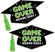 Big Dot of Happiness Game Over - Grad Cap Decorations DIY Video Game Graduation Large Party Essentials - Set of 20