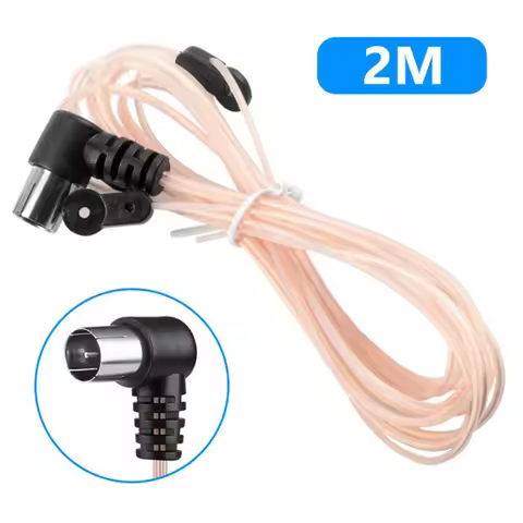 Home FM Antenna 75 O hm F Type Male Plug Radio Stereo Signal Receiver Aerial for Clear Audio Transmi