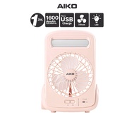 AIKO #KN-2825 USB พัดลมชาร์จไฟ โลโก้ยูนิคอน พร้อมฟังก์ชั่นโคมไฟ ไฟฉาย ใบพัด 5" ***รับประกัน 1ปี