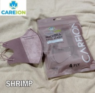 masker careion duckbill 4 ply premium face mask party color - shrimp