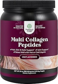 Multi Collagen Protein Powder for Women and Men - Keto Hydrolyzed Collagen Peptides 45 Servings Hair