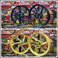 DYNOPRO D6 SPORT RIM PNP HONDA RSX150 RSX 150 RSX-150 ( 1.6 / 1.85 x 17 ) Black / Gold