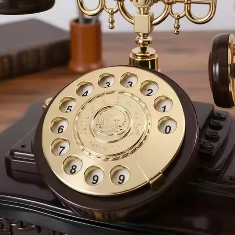 Retro Telephone Melody Box Nostalgic Feel Vintage Telephone Melody Box Antique Design Desk Phone Dec
