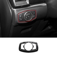 Carbon Fiber Headlight Lamp Switch Cover Trim Control Button Frame for Ford Ranger / Everest 2015-2021 Accessories