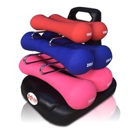 Set Of 3 Neoprene Dumbbell 12kg. + L Rack