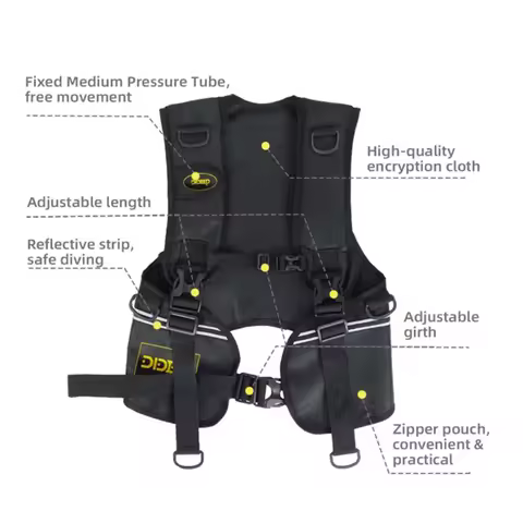 2-liter diving and snorkeling equipment, scuba oxygen tank vest