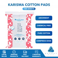 KARISMA Cotton Pads 100 sheets Compress Edge for Sensitive Skin High Absorbent Pure Cotton Pads Chem