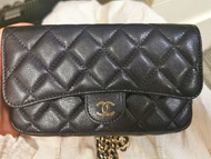 Chanel 23B phone holder with chain/wellet on chain(woc) 牛皮 荔枝皮 全新