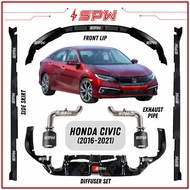 Honda Civic FC (2016-2021) Bodykit Front Lip Side Skirt Rear Diffuser OEM AKROPOVIC Muffler Exhaust Pipe Skirting Lips
