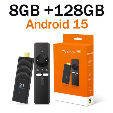 TV Stick Ultra HD 8K 4K Android 15.0 Z1 Stick Mini Home TV Stick H313 Quad Core Support 4G 5G Dual W